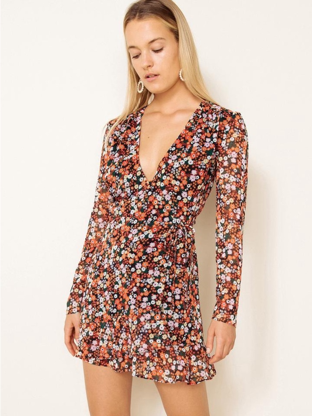The East Order Harlie Wrap Floral Mini Dress